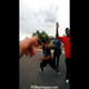 This Aug. 3, 2019 photo from police body camera video from the Colorado Springs, Colo., Police Department shows the second in a sequence of photos of a confrontation between officers and De’Von Bailey, 19. The video shows officers initially talking to Bailey and another man about an armed robbery that was reported nearby. Bailey runs away when one officer tells the men they are about to be searched for a gun. The officer can be heard yelling “hands up!” three times before firing multiple times.